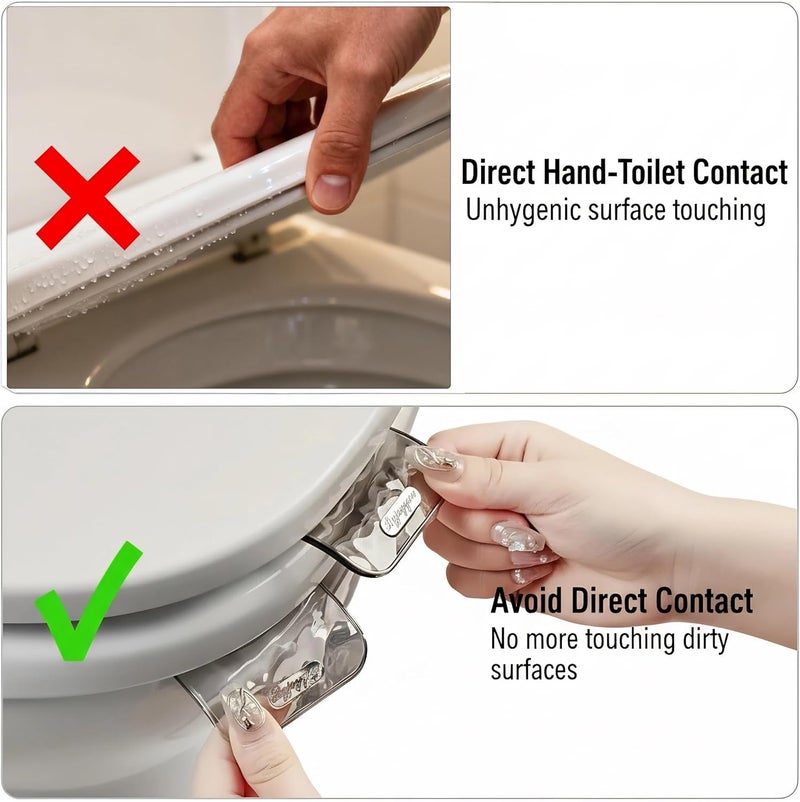 WTYPOPK 2 PCS Toilet Seat Lifter tab, Toilet Seat Handle to Lift and Easy Install Sanitary Hands-Free Lever for Home, Office, Toilet Training - Image 4